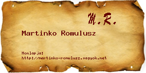 Martinko Romulusz névjegykártya